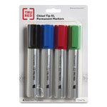 TRU RED™ XL Permanent Marker, Extra-Broad Chisel Tip, Assorted Colors, 4/Pack orginal image