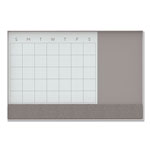 U Brands 3N1 Magnetic Glass Dry Erase Combo Board, 48 x 36, Month View, White Surface and Frame orginal image