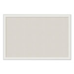 U Brands Linen Bulletin Board with Decor Frame, 30 x 20, Natural Surface/White Frame orginal image