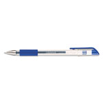 Universal Comfort Grip Gel Pen, Stick, Medium 0.7 mm, Blue Ink, Clear Barrel, Dozen orginal image