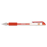 Universal Comfort Grip Gel Pen, Stick, Medium 0.7 mm, Red Ink, Clear Barrel, Dozen orginal image