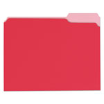 Universal Deluxe Colored Top Tab File Folders, 1/3-Cut Tabs: Assorted, Letter Size, Red/Light Red, 100/Box orginal image