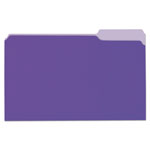 Universal Deluxe Colored Top Tab File Folders, 1/3-Cut Tabs: Assorted, Legal Size, Violet/Light Violet, 100/Box orginal image