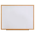 Universal Deluxe Melamine Dry Erase Board, 48 x 36, Melamine White Surface, Oak Fiberboard Frame orginal image