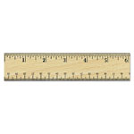 Universal Flat Wood Ruler w/Double Metal Edge, Standard, 12