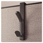 Universal Recycled Cubicle Double Coat Hook, Plastic, Charcoal orginal image