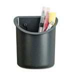 Universal Recycled Plastic Cubicle Pencil Cup, 4.25 x 2.5 x 5, Wall Mount, Charcoal orginal image
