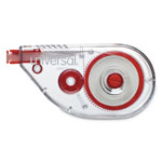 Universal Side-Application Correction Tape, Non-Refillable, Transparent Gray/Red Applicator, 0.2