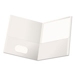 Universal Two-Pocket Portfolio, Embossed Leather Grain Paper, 11 x 8.5, White, 25/Box orginal image