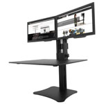 Victor High Rise Dual Monitor Standing Desk Workstation, 28w x 23d x 15.5h, Black orginal image