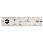 Westcott® Stainless Steel Office Ruler With Non Slip Cork Base, Standard/Metric, 6