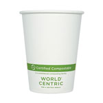 World Centric Paper Hot Cups, 12 oz, White, 1,000/Carton orginal image