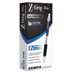 Zebra Pen ECO Jimnie Clip Retractable Ballpoint Pen, 1mm, Black Ink, Translucent Barrel, Dozen orginal image