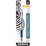 Zebra Pen G-301 Retractable Gel Pen, Medium 0.7 mm, Blue Ink, Stainless Steel/Blue Barrel orginal image