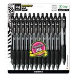 Zebra Pen Z-Grip Retractable Ballpoint Pen, Medium 1mm, Black Ink, Clear Barrel, 24/Pack orginal image