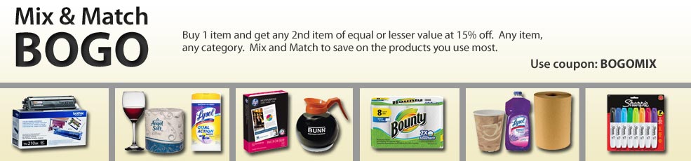 Who doesn't love BOGOs? Mix & Match - Buy 1 item and get any 2nd item of equal or lesser value at 15% off.  Any item, any category.  Mix and Match to save on products you use most.  Use coupon: BOGOMIX.