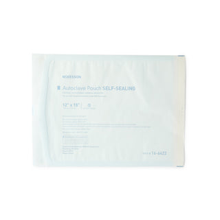 McKesson Sterilization Pouch Ethylene Oxide (EO) Gas / Steam 12 X 15 Inch Transparent Blue / White Self Seal Paper / Film (960947_CS)