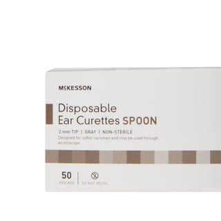 McKesson Ear Curette Handle with Grooves 2 mm Tip Cup Tip (911819_CS)
