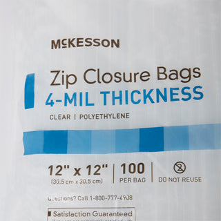 McKesson Reclosable Bag 12 X 12 Inch Polyethylene Clear Zipper Closure (957786_BX)
