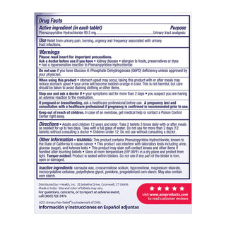 AZO® Urinary Pain Relief 95 mg Strength Phenazopyridine HCL Tablet 30 per Bottle (725613_BX)