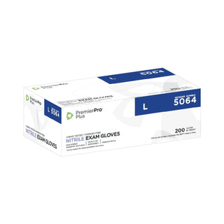 PremierPro™ Plus Exam Glove Large NonSterile Nitrile Standard Cuff Length Textured Fingertips Blue Chemo Tested (897351_CS)