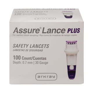 Assure® Safety Lancet 30 Gauge Protective Safety Cap Push Button Activation Finger (962941_BX)