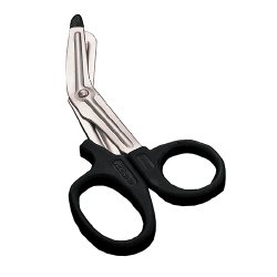 Trauma Shears 7-1/4 Inch Length Floor / Office Grade Stainless Steel NonSterile Black Finger Ring Handle Angled Blunt Tip / Blunt Tip (1094561_EA)
