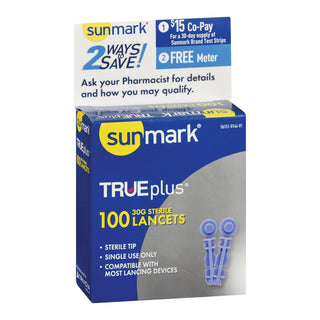 Sunmark® Lancet for Lancing Device 30 Gauge Non-Safety Twist Off Cap Multiple Sites (997489_BX)