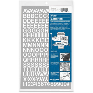 Chartpak® Press On Vinyl Uppercase Letters/Numbers, 1/2&quot; High, White (CHA01016)