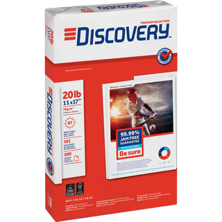 Discovery White Multipurpose Paper, 11 x 17 (Ledger), 95 Bright, 20 lb, 500 Sheets Per Ream, Case of 5 Reams (SNA00042)