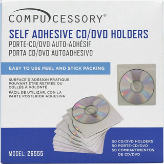 Compucessory 26555 Self Adhesive Poly CD/DVD Holders (CCS26555)