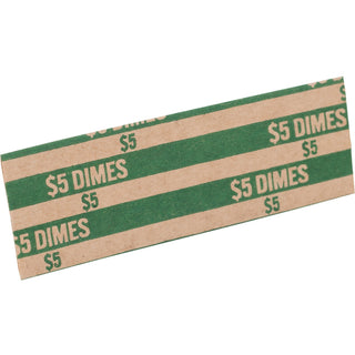 Sparco Coin Wrapper, Dimes, $5.00, Green (SPRTCW10)