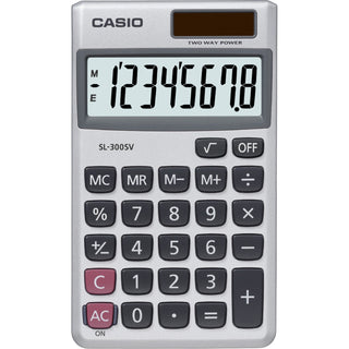 Casio® SL-300SV Handheld Calculator, 8-Digit LCD (CSOSL300SV)
