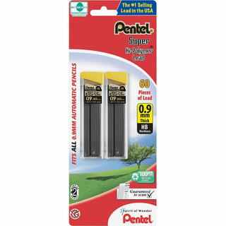 Pentel® .9mm Lead Refills, HB, Pack of 60 (PENC29BPHB2)