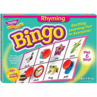 TREND® Rhyming Bingo Game, Includes 36 Playing Cards/over200 Chips (TEPT6067)