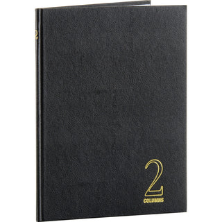 Wilson Jones 2 Column Book, 80 pages, 7&quot;x9 1/4&quot;, Black (WLJ74102)