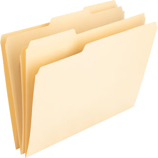 Nature Saver File Folders, 1 Ply, 11Pt., 1/3 Cut Assorted Tab, Letter, Manila (NAT00836)