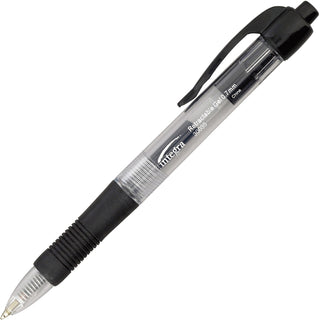 Integra Retractable Gel Ink Pen, Comfort Grip, .7mm, Black (ITA30035)