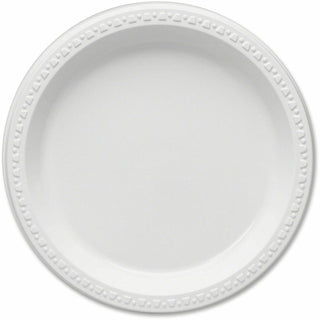Tablemate® Plastic Dinnerware, Plates, 9" dia, White, 125/Pack (TBL9644WH)