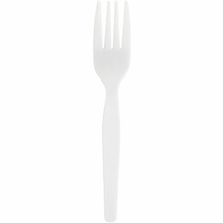 Genuine Joe 0010430 White Polystyrene Plastic Forks, Heavy/Medium Weight (GJO0010430)
