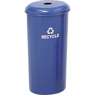 Safco® Tall Recycling Receptacle for Cans, Round, Steel, 20gal, Recycling Blue (SAF9632BU)