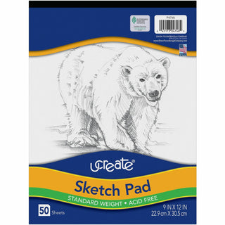 Pacon® Art1st Sketch Pad, 60 lb, 9 x 12, White, 50 Sheets (PAC4746)