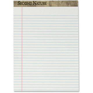 TOPS™ Second Nature Recycled Pads, Wide/Legal Rule, 8.5 x 11.75, White, 50 Sheets, Dozen (TOP74085)