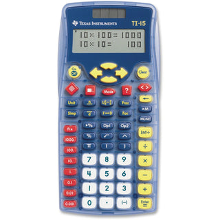 Texas Instruments TI-15 TI 15 Explorer Calculator with Math Explorer Fraction Capabilities, 2 Line Display (TEXTI15)