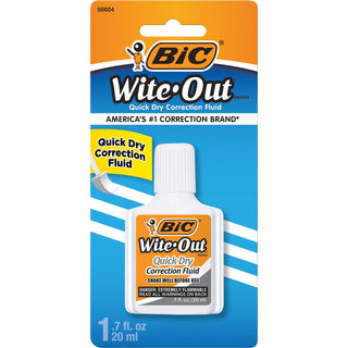 BIC® White Correction Fluid, Quick Dry , 20ml (BICWOFQDP1WHI)