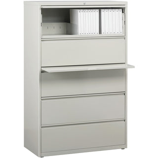 Lorell 5 Drawer Metal Lateral File Cabinet, 38"x21.5"x71.5", Gray (LLR60442)