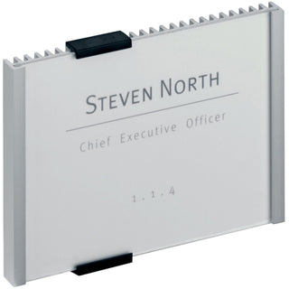 Durable® Wall Mounted INFO SIGN - 6-1/8" x 4-3/8" - Rectangular Shape - Acrylic, Aluminum -Easy to Update - Silver - 1 Pack (DBL480123)