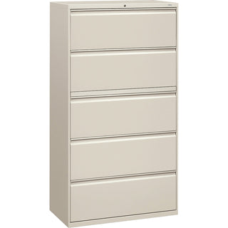 HON® 800-Series 5 Drawer Metal Lateral File Cabinet, 36" Wide, Gray (HON885LQ)