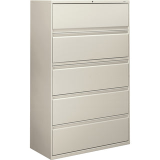 HON® 800-Series 5 Drawer Metal Lateral File Cabinet, 42" Wide, Gray (HON895LQ)