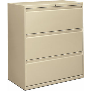 HON® 800-Series 3 Drawer Metal Lateral File Cabinet, 36" Wide, Beige (HON883LL)